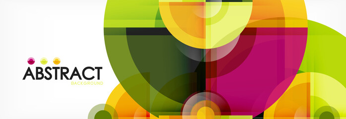 Fototapeta premium Abstract background - multicolored circles, trendy minimal geometric design