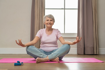 Senior woman doing yoga