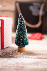 Christmas time boxes goft on a table