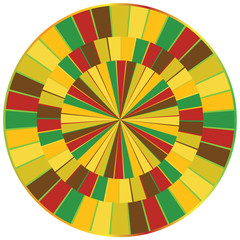 Autumn background. A circular target from the autumn colors of the three layers. Vector.