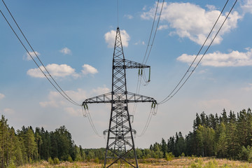 Elements of a high-voltage power line with a voltage of 330,000 volts