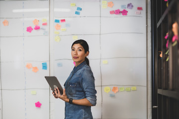 Female executive planning business strategy