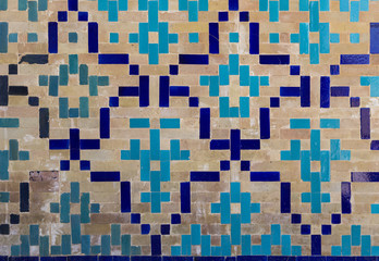 Decorative patterns and architectural details of madrasah in Bukhara, Uzbekistan