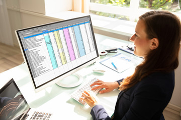 Businesswoman Working On Computer