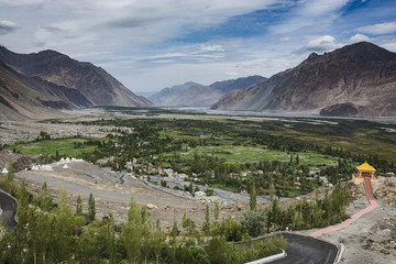 View over Nubra Valley towards Pakistan.