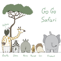 Safari animals character