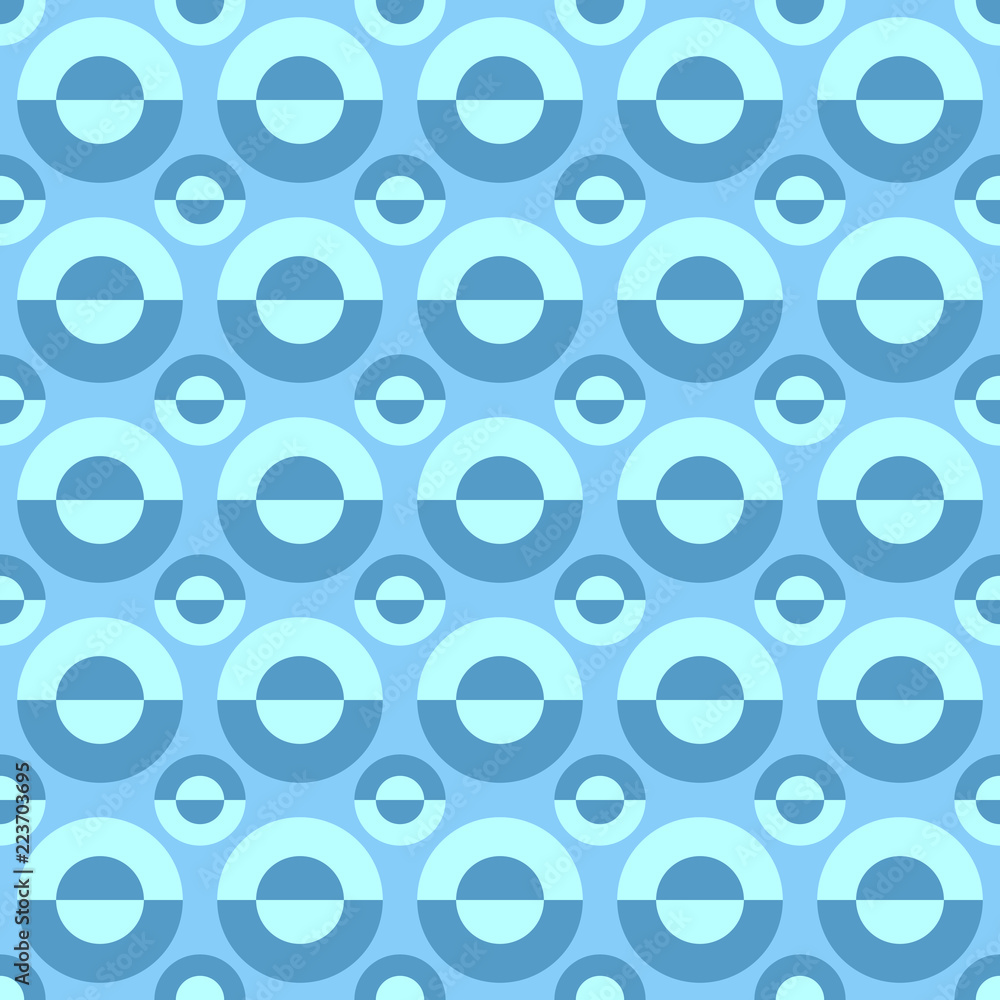 Poster blue simple repeating pattern - vector circle background illustration