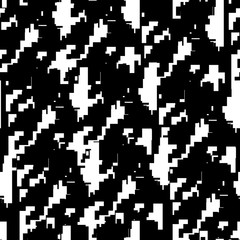 Seamless pattern houndstooth design. Mixed print with pixel ornaments. Watercolor effect. Suitable for bed linen, leggings, shorts and fashion industry.