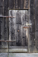 old wooden door with lock