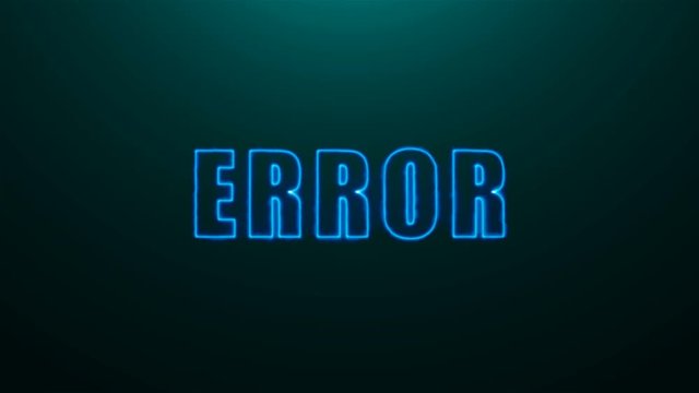 Letters of Error text on background with top light, 3d rendering background, computer generating for gaming