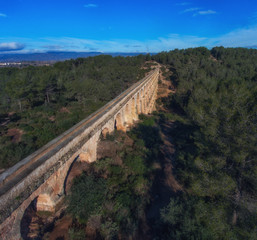 Fototapeta na wymiar Aerial view of the medieval Roman aqueduct