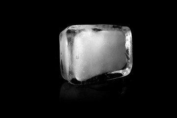 Ice block on black background