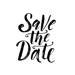 Save the date. Wedding phrase. Brush Lettering. Vector illustration.