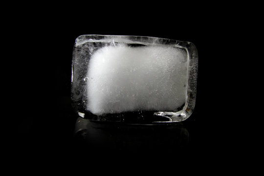 Ice Block On Black Background