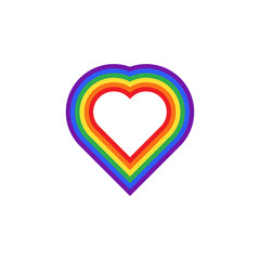 Heart, rainbow colors. Vector illustration