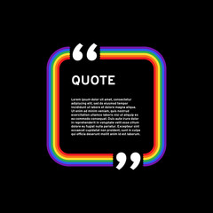 Vector quote, rainbow frame. LGBT concept
