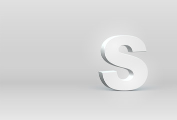 High detailed 3D font character, vector illustration