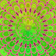 Abstract digital flower mandala art background - vector circular pattern graphic design