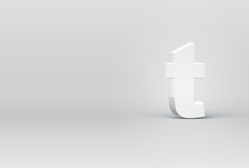 High detailed 3D font character, vector illustration