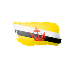 Brunei flag, vector illustration on a white background.