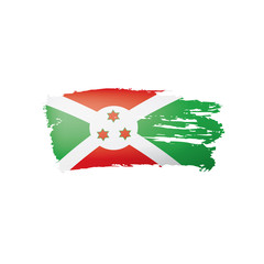 Burundi flag, vector illustration on a white background.