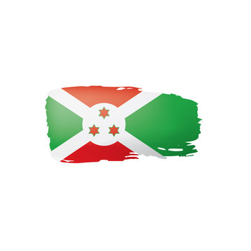 Burundi flag, vector illustration on a white background.