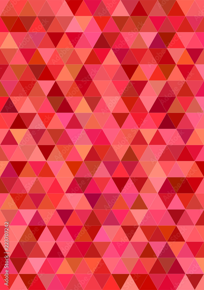 Poster red abstract regular triangle tile background design