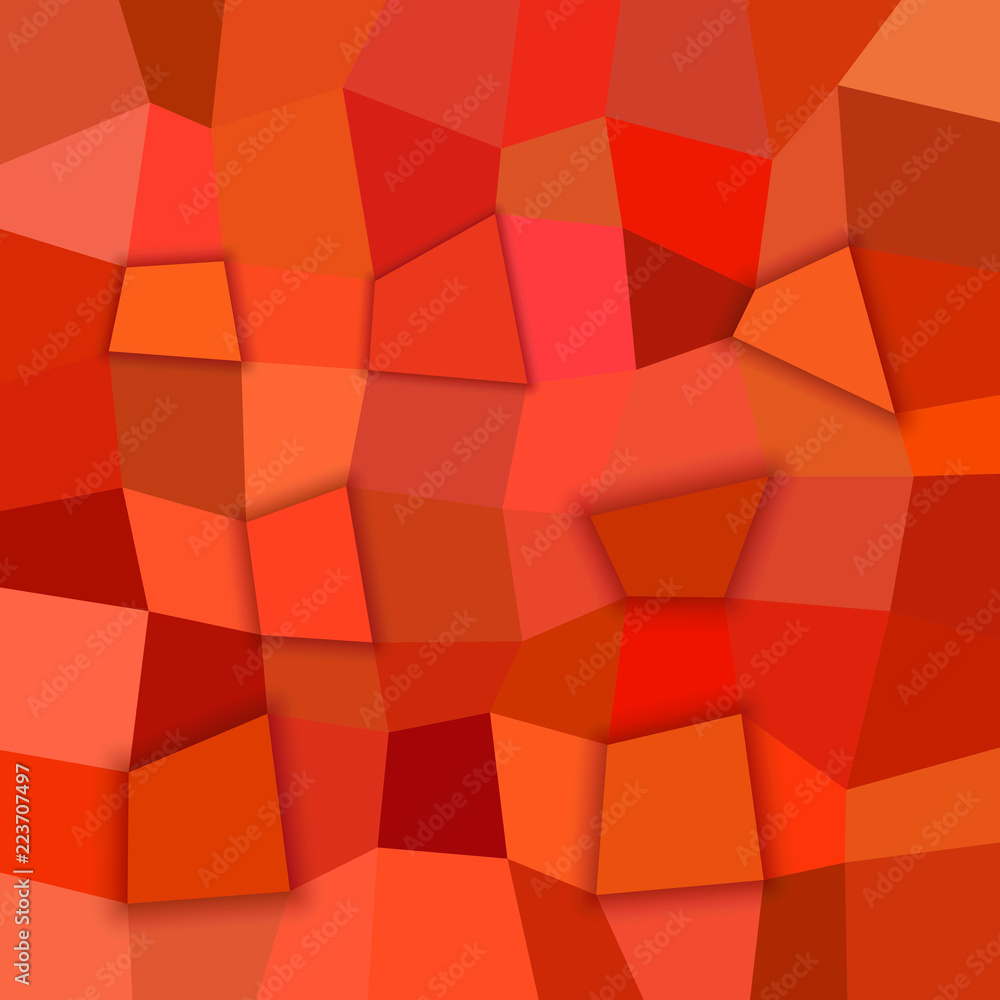 Aufkleber red abstract 3d polygonal background from rectangles