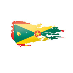 Grenada flag, vector illustration on a white background.