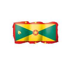 Grenada flag, vector illustration on a white background.