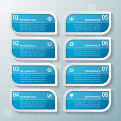 Abstract 3D Paper Infographics. Business template .Vector illustration