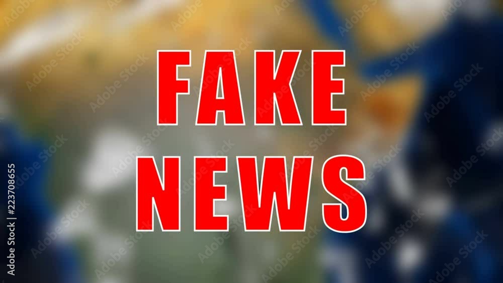 Poster letters of fake news text on background with rotating earth, 3d rendering background, computer gener