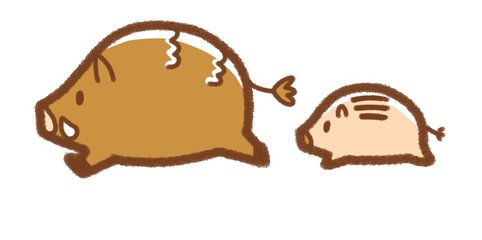 イノシシの親子