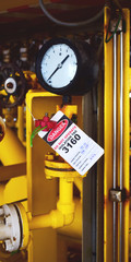 Gas process valve isolation lock out tag out,Lock closed,Lock open.