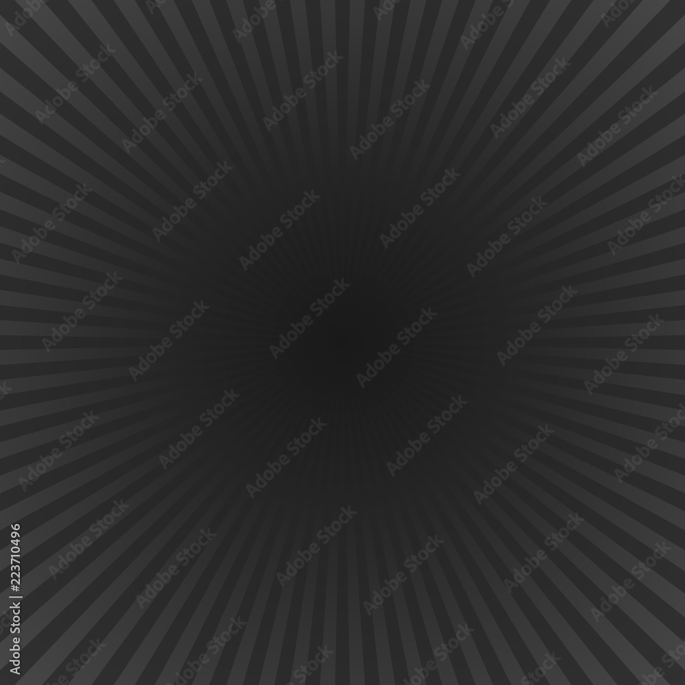 Poster black abstract ray background - motion vector design with radial striped rays