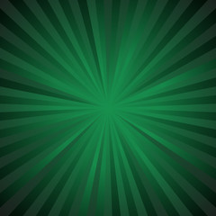 Dark green ray burst background - abstract gradient vector design from radial stripes