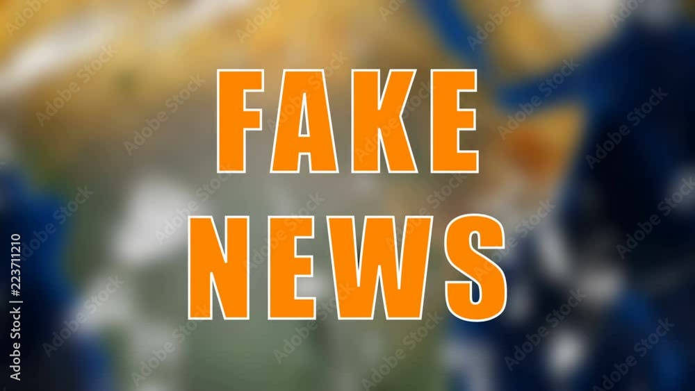 Poster letters of fake news text on background with rotating earth, 3d rendering background, computer gener