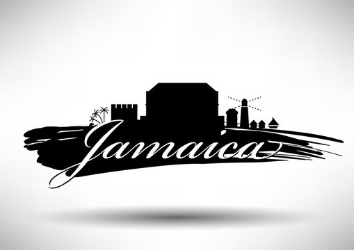 Vector Graphic Design of Jamaica City Skyline