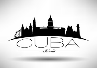 Obraz premium Vector Graphic Design of Cuba Skyline