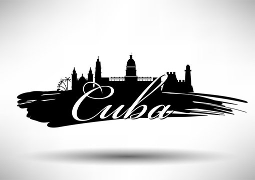 Vector Graphic Design of Cuba Skyline