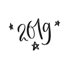 Christmas and New Year 2019 Lettering vector phrase 1