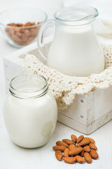 Almond milk in a jug
