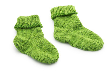 Kid wool socks isolated on white