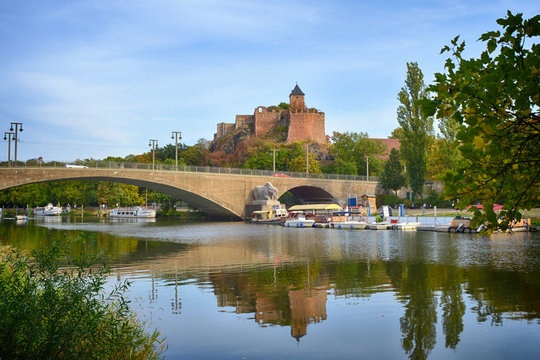 Halle, Saale, Giebichenstein Castle and river Saale