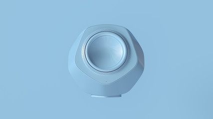 Pale Blue Round Speaker 3d illustration