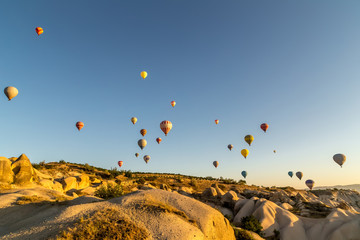 Flying balloons, Goreme, Cappadocia, Turkey