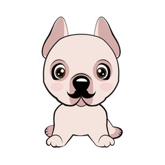 Icon dog breed dog. The puppy has a curvy mustache