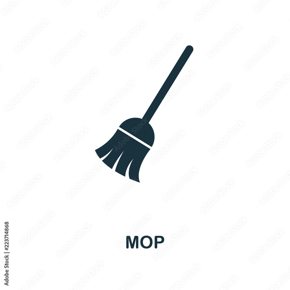 Poster mop icon. monochrome style design. ui. pixel perfect simple symbol mop icon. web design, apps, softw
