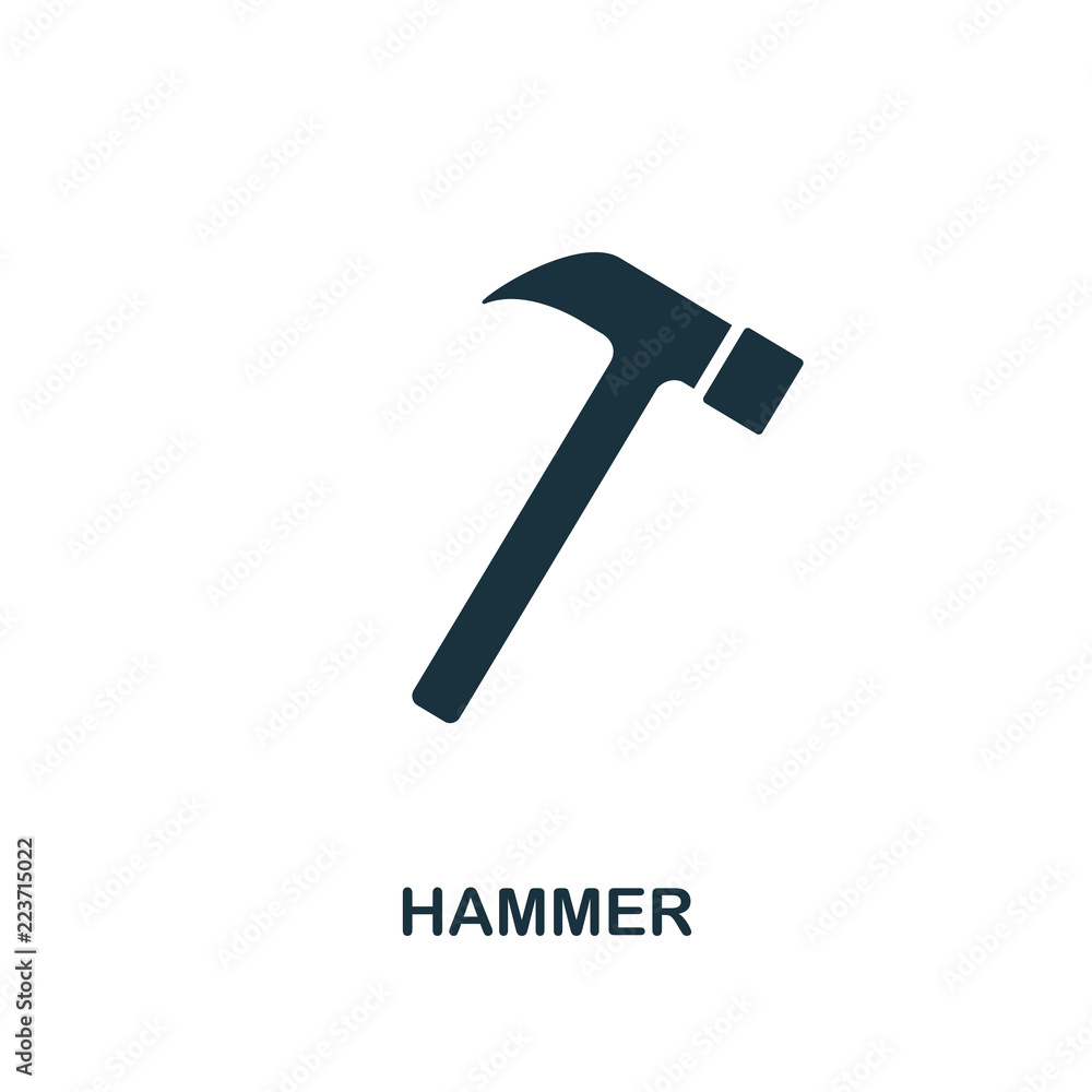 Poster hammer icon. monochrome style design. ui. pixel perfect simple symbol hammer icon. web design, apps,
