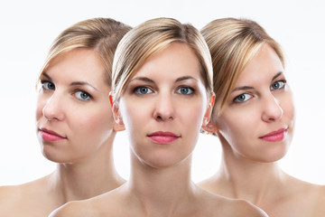 Multiple Exposure Of Woman's Face